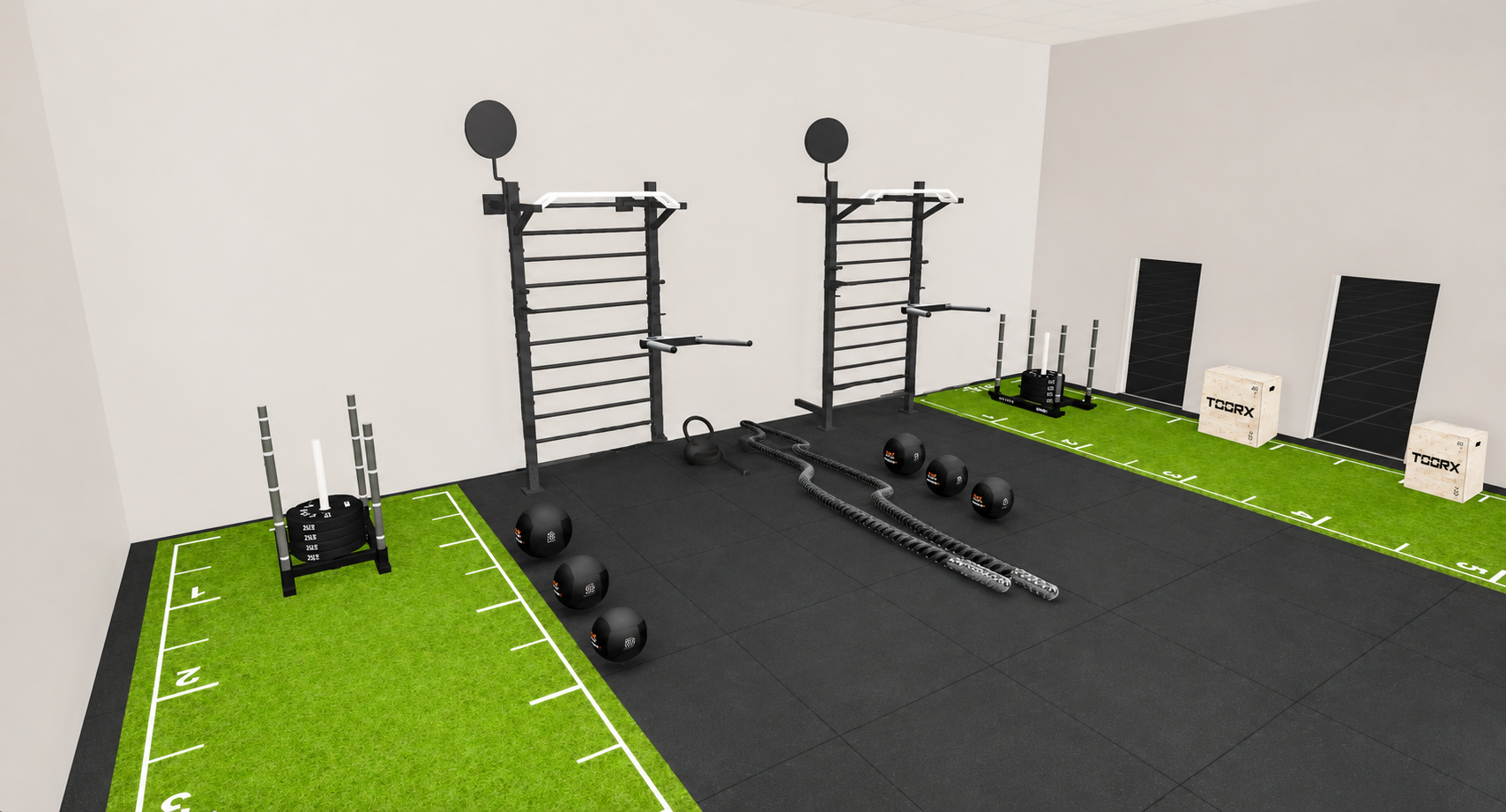 Hyrox prostor — 3D prikaz funkcionalne cone, Don Vito Gym Črnomelj
